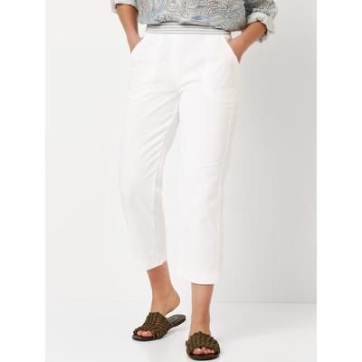3/4-Hose TONI "Sue", Damen, Gr. 42, N-Gr, weiß, Web, Obermaterial: 77% Baumwolle, 20% Polyamid, 3% Elasthan, unifarben, casual, 3/4-Länge, Hosen Schlupfhose, mit gestreiftem Bund Image