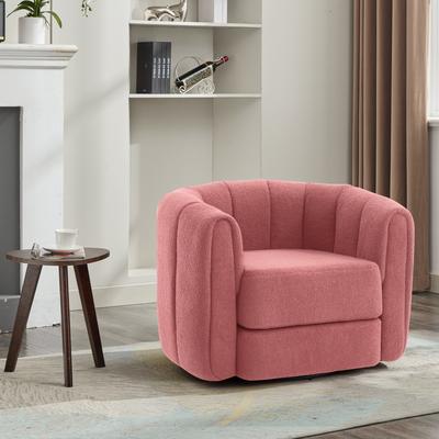 Modern Swivel Round Armchair, with Cushioned Armrests, Ideal for Living Room, Bedroom, Office