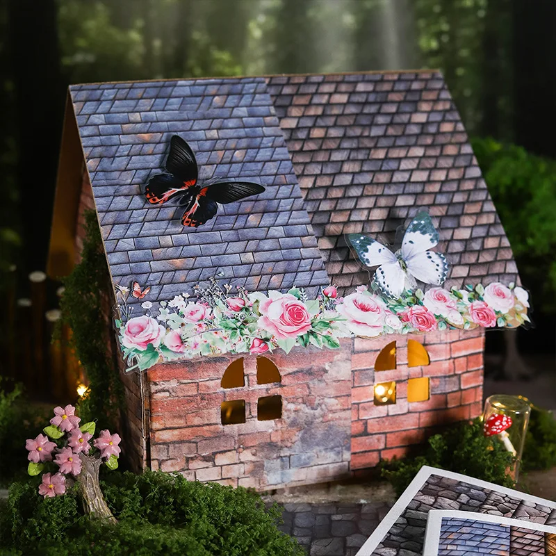 10 Stück Vintage-Textur, große Aufkleber, Handbuchmaterial, dekorative Collage, DIY-Aufkleber, handgefertigtes Collagenmaterial Image