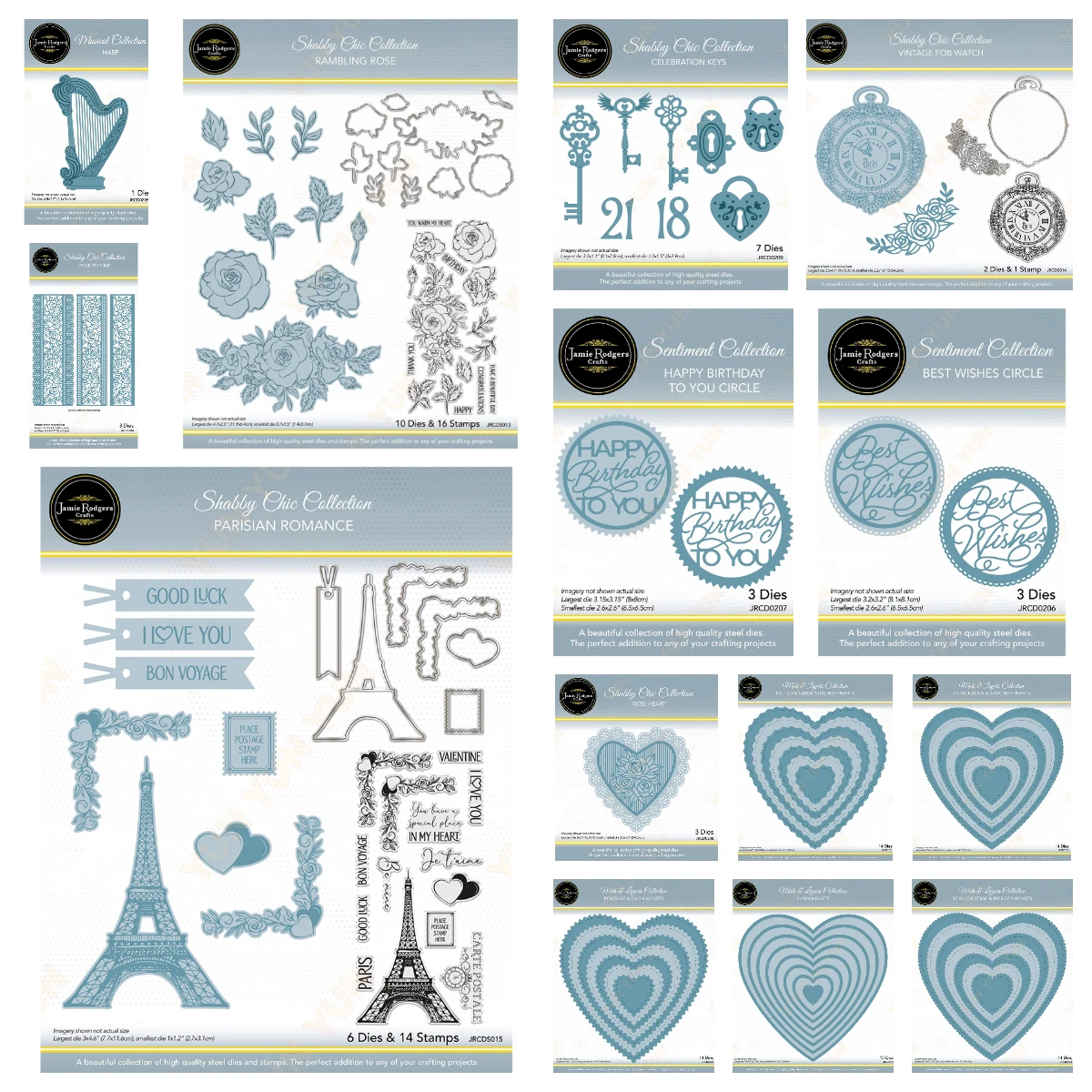 2026 Neue Kreative Ausstanzformen: Happy Birthday Essentials, Rose, Herz, Feier, Schlüssel, Stempel für DIY Scrapbook-Karten Image