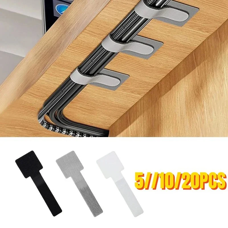 Fascette per cavi riutilizzabili Fissaggio per cavi Organizzatore per cavi Supporto per corda Cinghie per organizer per cavi regolabili autoadesive Gestione del desktop
