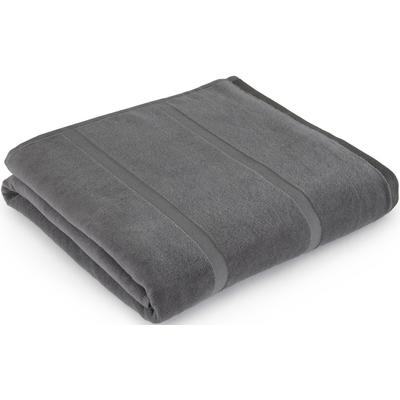Strandtuch S.OLIVER "s. Oliver Strandtuch 90/180", grau, B:90cm L:180cm, Walkfrottier, Walkfrottier, Handtücher (Packung), leichte Qualität, Reise, Sauna, Pool Image