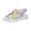 Plateausandale WALDLÄUFER "H-NELE", Damen, Gr. 5,5 (38,5), bunt (multi), Lackleder, Nubukleder, Veloursleder, mehrfarbig, casual, Schuhe, Sommerschuh, Klettschuh, Sandalette in Komfortweite H (= sehr weit)