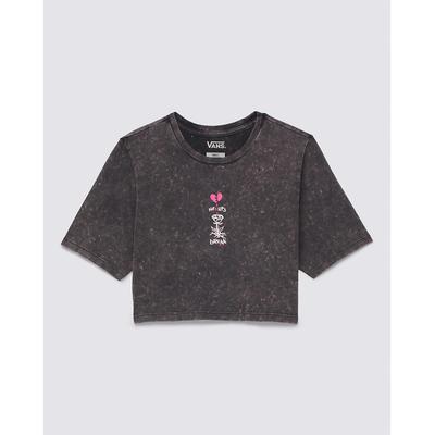 VANS Damen Heartbreaker Crew Crop T-Shirt in Schwarz Image