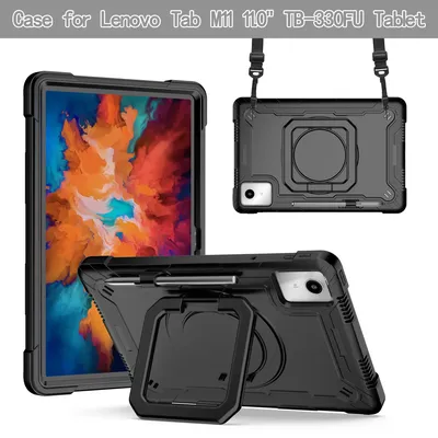 360°Rotatable Kickstand Shockproof Armor Tablet for Lenovo Tab M11 TB-331FC TB-330FU Soft Silicone