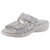 Pantolette WALDLÄUFER "HERIA", Damen, Gr. 5,5 (38,5), sanftes weiß multi, Nubukleder, geblümt, casual, Schuhe, Sommerschuh, Komfortschuh, Hausschuh in Weite H, mit Klettverschlüsse