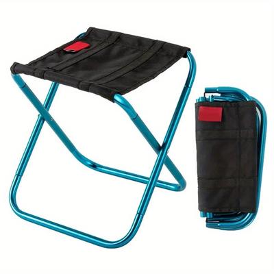 TEMU Outdoor Aluminium Alloy Portable Folding Picnic Camping Stool Mini Storage Fishing Chair Ultralight Furniture