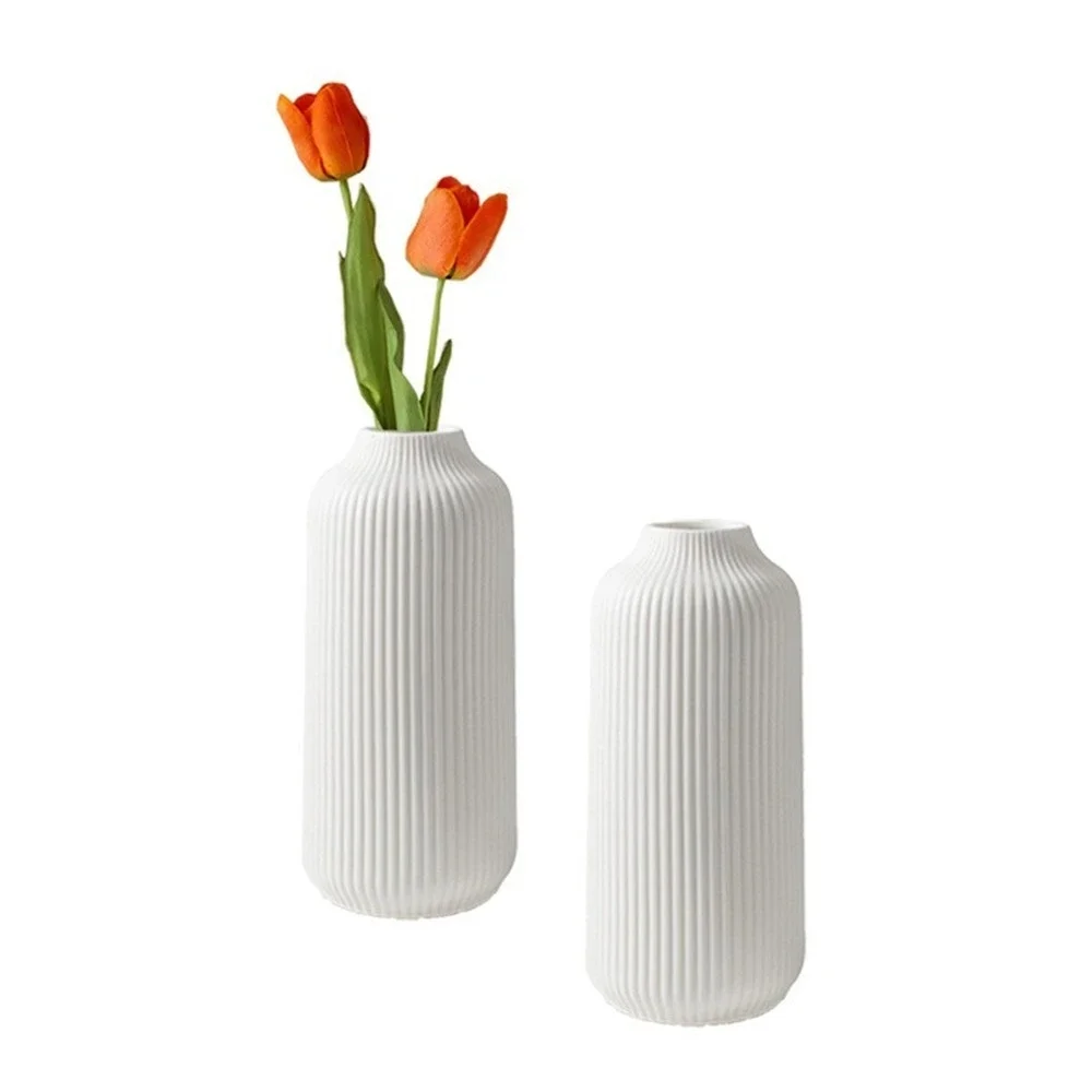 Dekovase Keramik Vase, Pampasgras Vasen matt Handgefertigte Driedene Blumenbehälter, Flower-Pflanzenbehälter Image