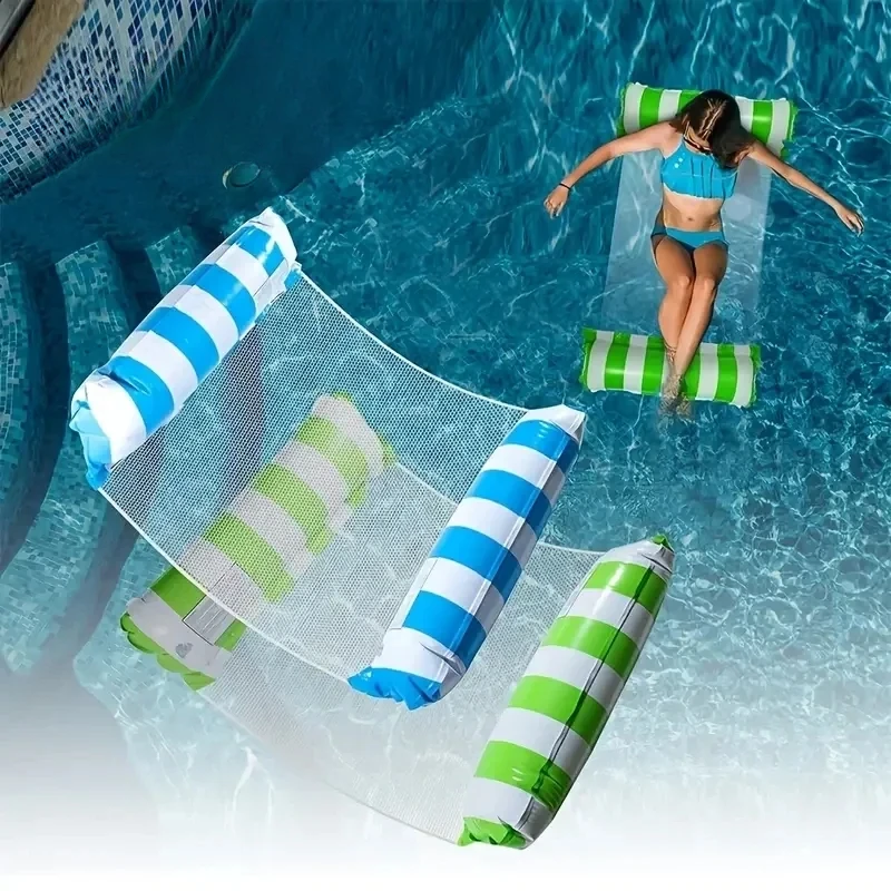 Sommer Wasser Spielzeug Schwimmen Hängematte Faltbare Streifen Luft Matratze Outdoor Pool Strand Aufblasbare Float Bett Wasser Spielzeug für Kind Erwachsene