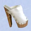 Weiße runde Nieten Dekor Peep Toe Hausschuhe Plattform elegante klobige High Heel Mode sexy Frauen Schuhe 2025, Party Para Mujere