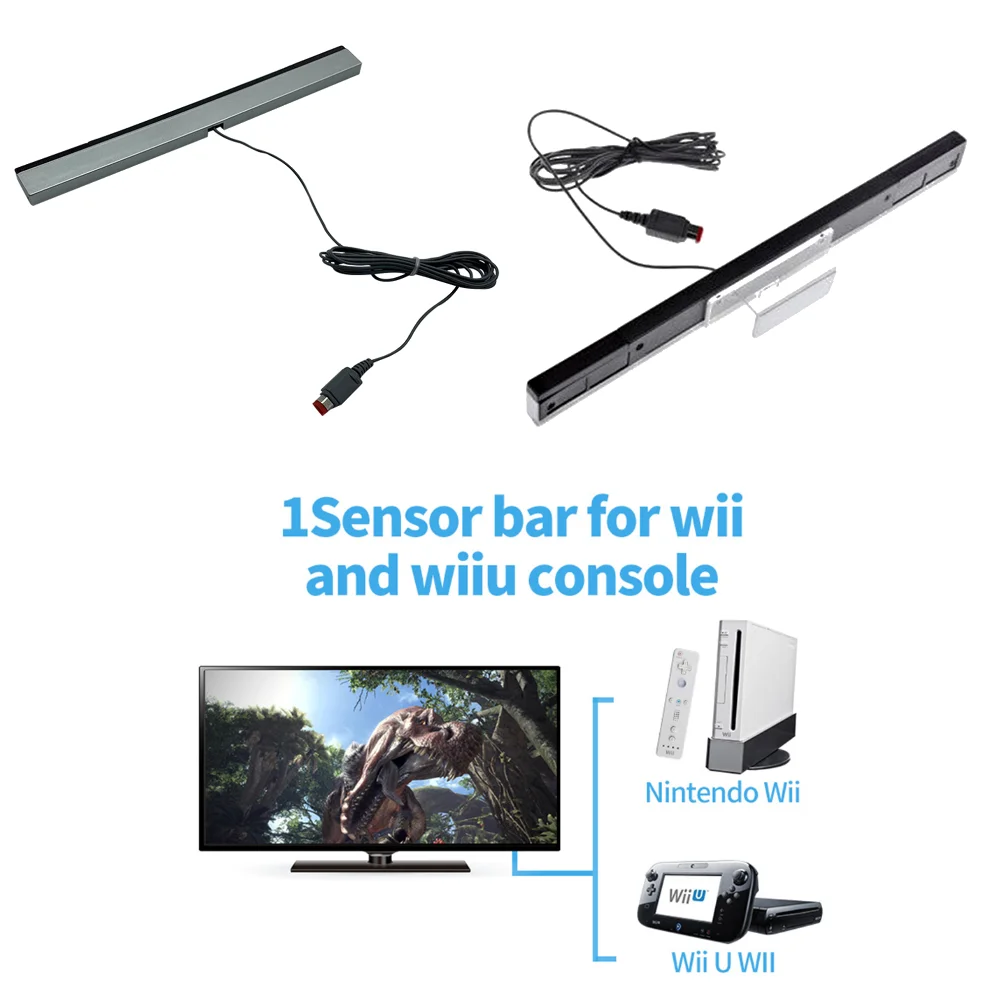 Kabel gebundener bewegungs sensor empfänger mit verlängerung kabel verdrahteter infrarot strahls ensor leiste usb stecker kabel gebundene bewegungs sensor leiste für nintendo wii Image