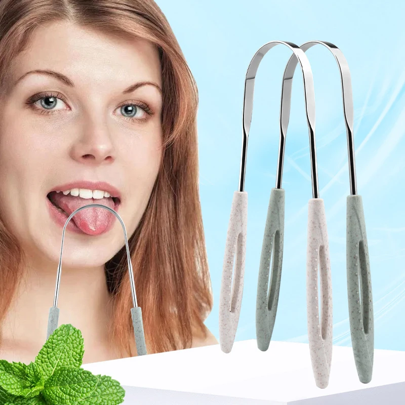 1Pcs Metall Zunge Schaber Reiniger Für Erwachsene Tragbare Edelstahl Zunge Schaber Pinsel Für Entfernen Mundgeruch Image