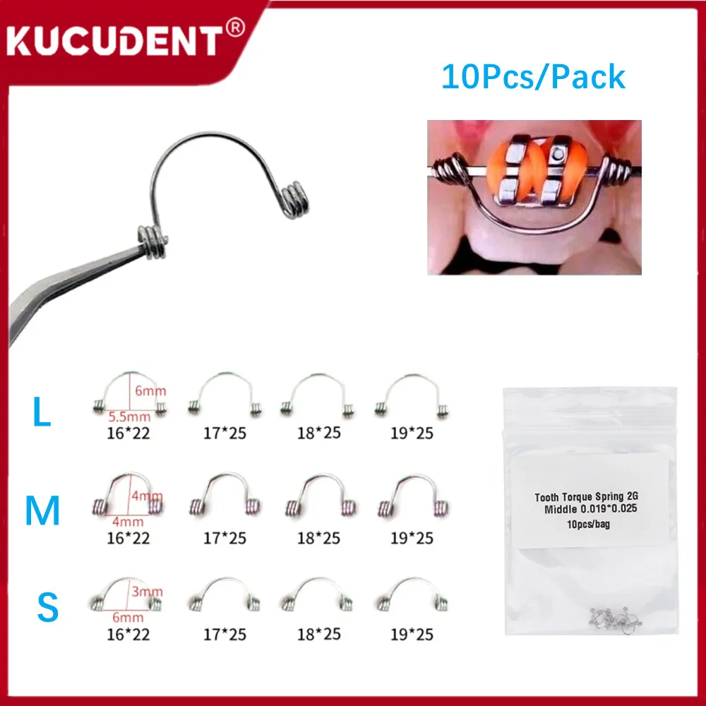 10 Teile/paket Dental Kieferorthopädische Vordere Zähne Drehmoment Frühling Zahn Drehmoment Hilfsfedern für Zahnmedizin Hosenträger Archwire Rectan Image