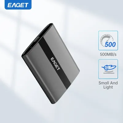 Eaget 500 MB/s tragbare externe SSD externe Festplatte 5 Gbit/s NVME 1 TB Solid State Drive für Laptops Desktop PS4 PS5