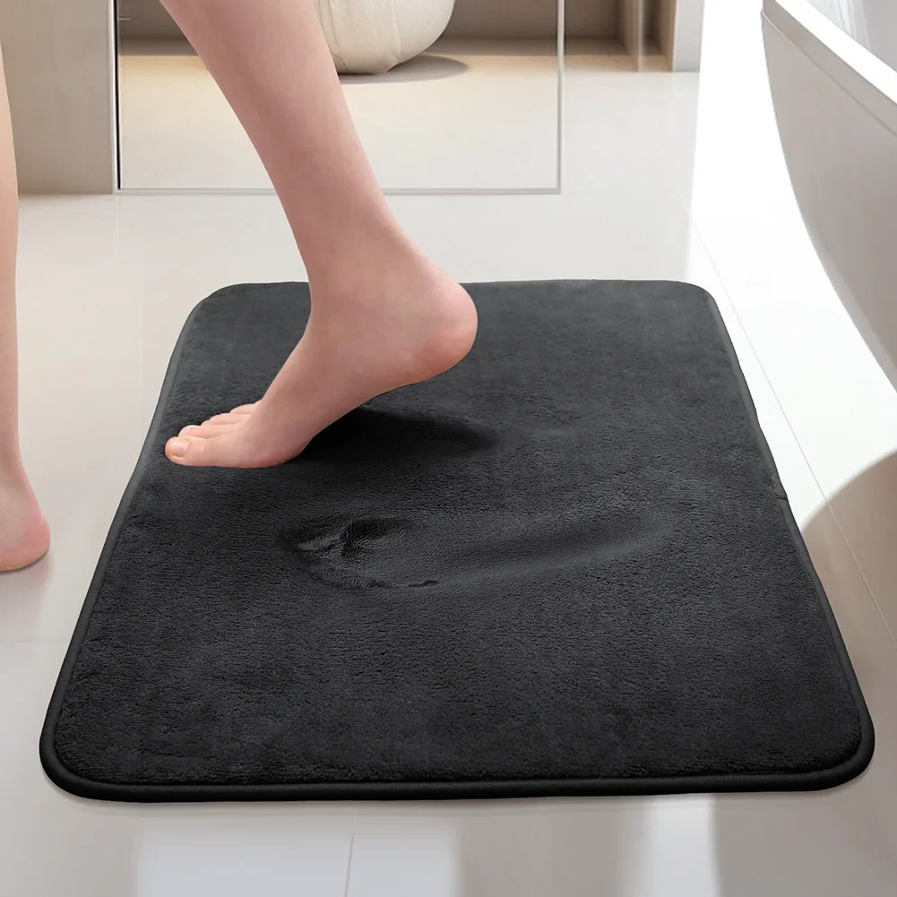 Memory Foam Boden matte saugfähige rutsch feste Bad Teppich Anti-Rutsch-Samt Bad Teppich Boden Fußmatten wasch bare Dusche Wohnkultur Image