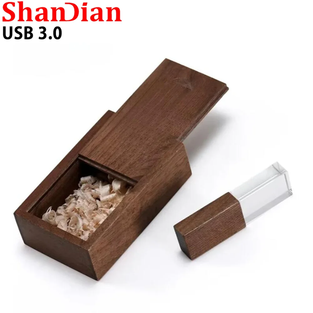 Ahornholz Kristall High Speed USB 3.0 128 GB Flash-Laufwerk 64 GB Pen Drive Holzkiste Kreative Hochzeitsfotografie Geschenke Image
