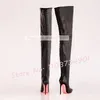 Nieten Sexy Schritt Stiefel Frauen Spitz Rosa Sohle Zurück Zipper High Heels Schuhe Damen Schlank Punk Mode Große Größe Stiletto Stiefel