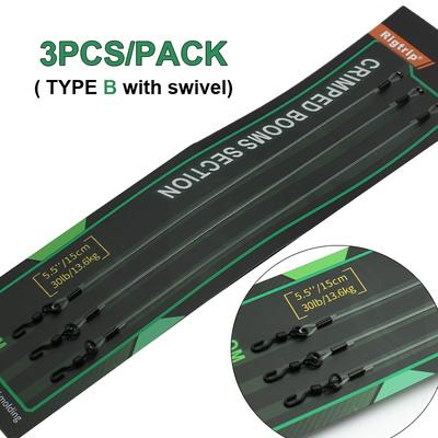 TEMU 3pcs/pack Carp Fishing Line Hooklink Crimped Section For Set Up Rig Hair Rigs Carp Method Feeder Fishing Tackle Image