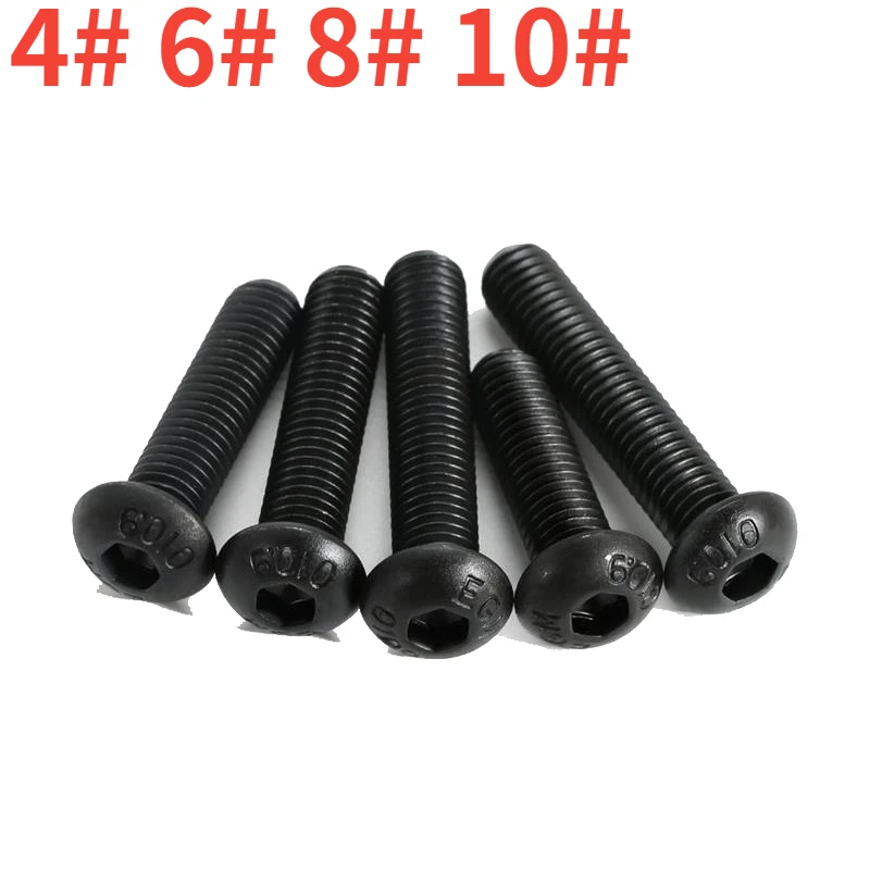 4 # -40 6 # -32 8 # -32 10 # -32 10,9 Grad hochfeste amerikanische feine Zähne halbrunder Kopf Innensechskantschraube UNC-Bolzen Image