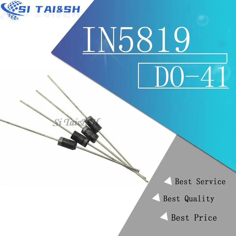 100 Stück in5819 do-41 1a 40V Schottky-Diode 1 n5819 neues Original Image