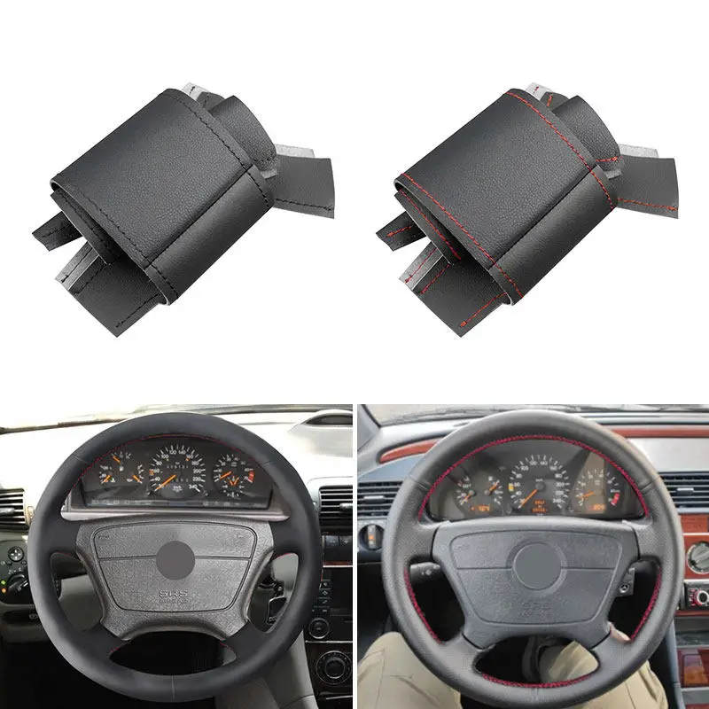 Für Mercedes Benz C CL-Klasse C140 W202 1993-1999 E S Klasse W210 W124 W140 Auto Lenkrad Abdeckung Leder Trim Zubehör Image
