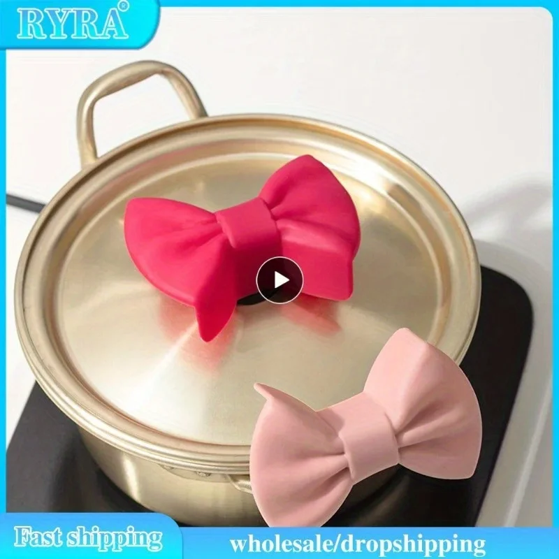 Clip de Pot de cuisine Anti-brûlure, couvercle de poignée antidérapant, four de cuisine créatif, gant, Clip de Pot, Gadgets de cuisine, conception en forme d'arc, nœud papillon