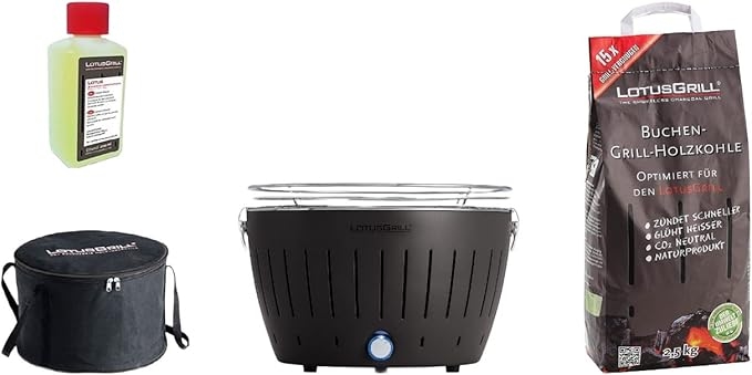 LotusGrill - Sonderpaket BBQ Classic Schwarz (cm 35) mit 2,5 Kg Holzkohle und Brenngel Image