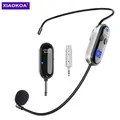 XIAOKOA Cuffie con microfono wireless Cuffie wireless UHF e microfono portatile 2 in 1 con display digitale a LED Microfono con portata di 165 piedi