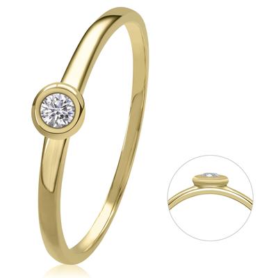 Diamantring ONE ELEMENT "0,05 ct Diamant Brillant Ring aus 585 Gelbgold" Gr. 60, gold, Fingerringe, Damen, 60,mit Diamant, Gelbgold 585-Diamanten, Gelbgold 585, Diamanten, Damen Gold Schmuck Image