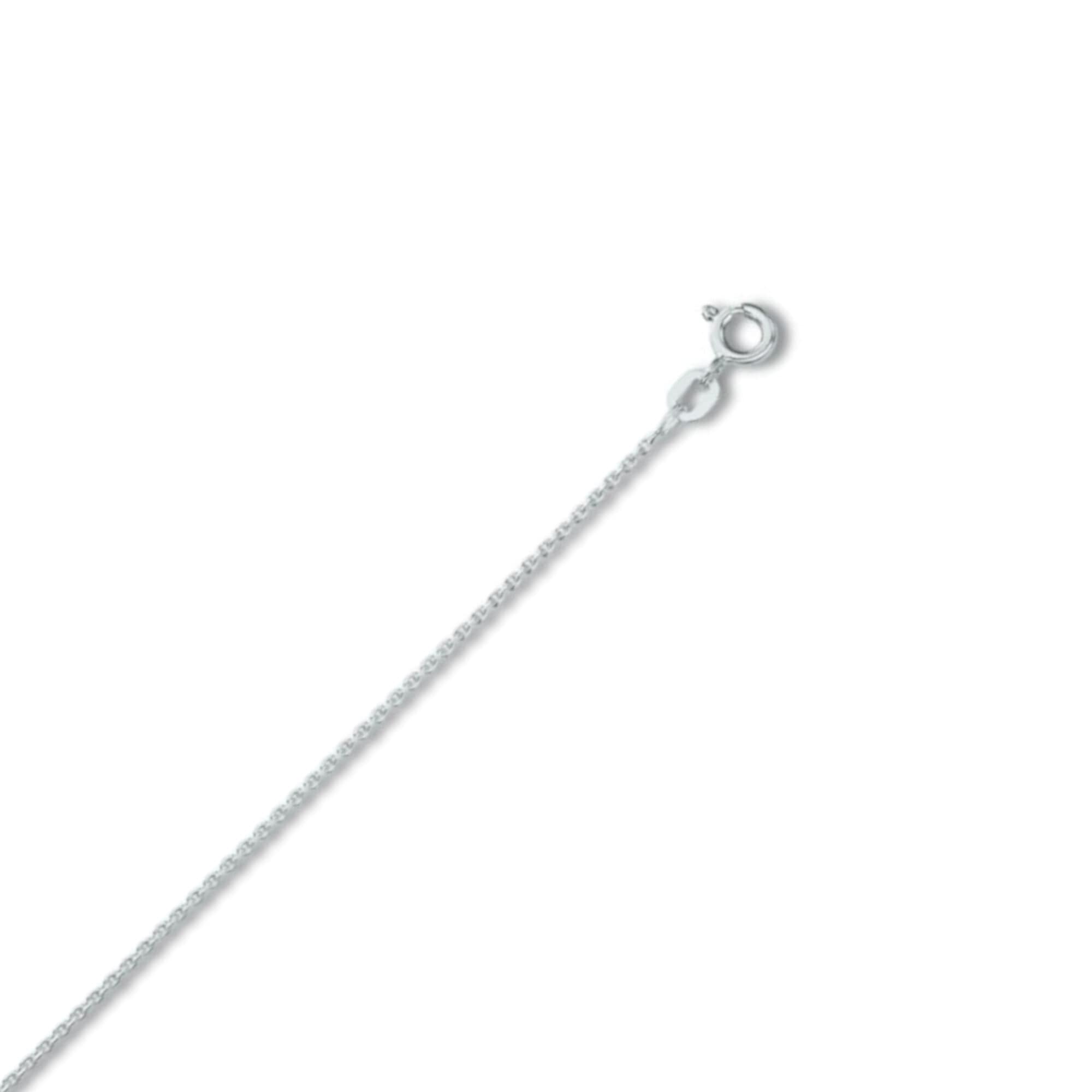 Goldkette ONE ELEMENT "Halskette aus 333 Weißgold Ø 1,2 mm" Gr. 50, silber, Halsketten, Damen, 50, Weißgold 333, Damen Gold Schmuck Rundankerkette Image