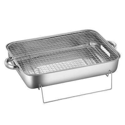 1PC Outdoor Stainless Steel Multifunctional Barbecue Grill Portable BBQ Grill for Camping, Picnic, and Outdoor Cooking Durable and Easy to Clean, with Adjustable Heat Settings