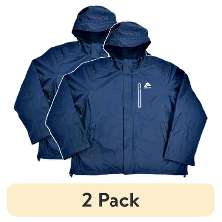(2 pack) Adult Breathable Rain Jacket Ozark Trail Unisex Set-in Long Sleeve Clothing Size: M/L (38-44) Polyester Rain Jacket Men s & Women s