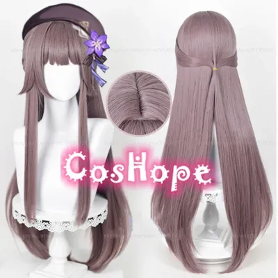 Herta Cosplay Wig 88cm Long Straight Wig Grey Purple Wig Cosplay Anime Cosplay Wig Heat Resistant