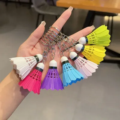 Creative Badminton Keychain Mini Sports Badminton Keyring Pendant For Men School Bag Ornament