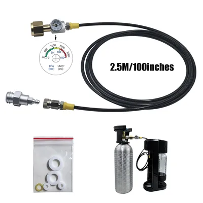 Soda Water Machine External Carbon Dioxide Tank Fill Adapter Kit Quick Disconnect Connector Filling