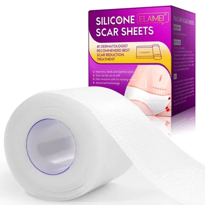 1 Roll Invisible Silicone Scar Sheets , 4cmX150cm Self-Adhesive Scar Cover Tape Reusable and