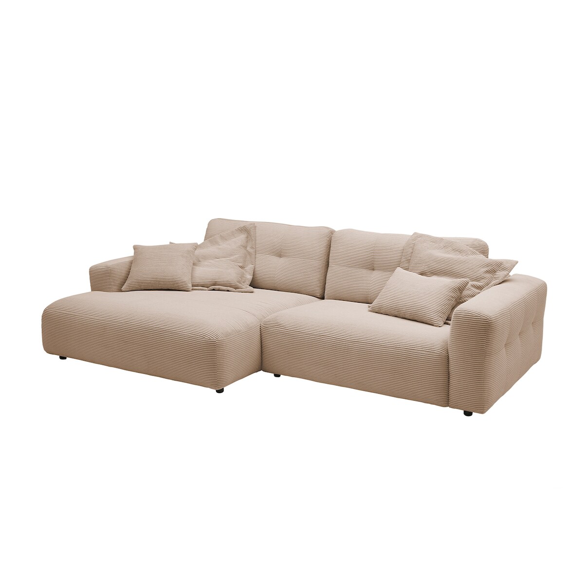 KAWOLA Sofa MIKA Ecksofa Cord taupe Longchair links Image