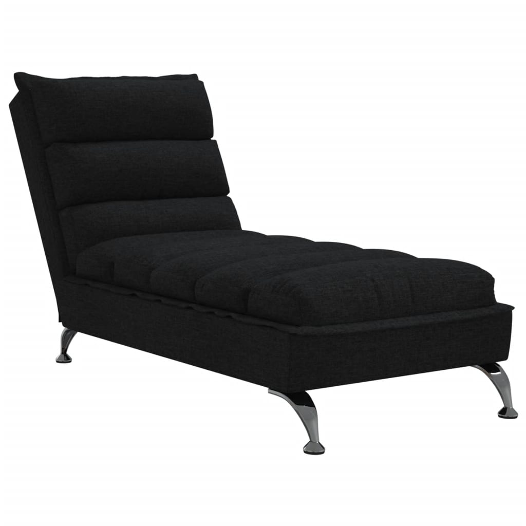 vidaXL Chaiselongue mit Kissen Schwarz Stoff Image