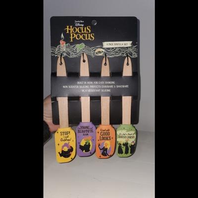 Disney Kitchen | Disney Hocus Pocus 4 Pack Spatula Set Witches Halloween Cooking Utensils | Color: Gold/Purple | Size: Os