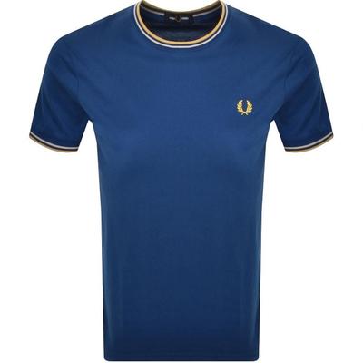 Twin Tipped T Shirt - Blue - Fred Perry T-Shirts