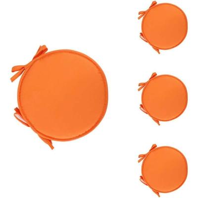 4er-Set runde Kissen, runde Stuhlkissen für Esszimmertisch und Stuhl, mit Kordelzug, 38 cm, Orange Image
