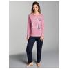 Schlafanzug TRIGEMA "TRIGEMA Pyjama mit maritimem Print", Damen, Gr. M, lila (lilie), 100% Baumwolle, casual, Homewear-Sets
