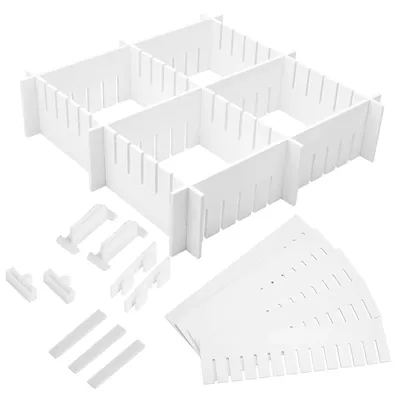 34 Pcs Drawer Plastic Divider Dresser Separator Grid Pullout Cabinet Organiser PP Household