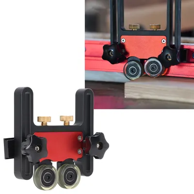 Table Saw Press Guide Rail Stock Roller Woodworking Double Wheel Sliding Feeding Guide Roller