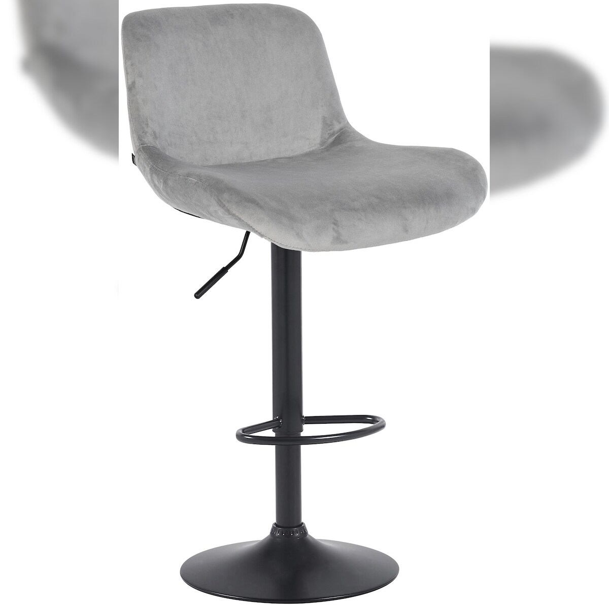 CLP Barhocker Solon Schwarz grau/Samt Image
