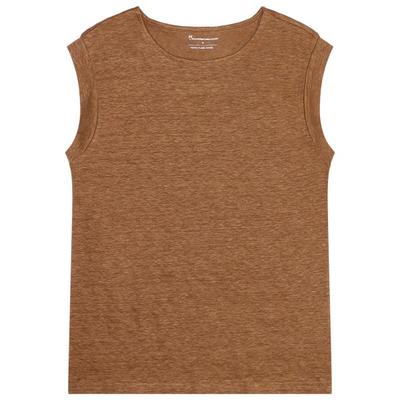 KnowledgeCotton Apparel - Women's Loose Fold Up Linen - Top Gr XXL braun