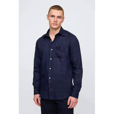 Gap Mens Dark Blue 100% Linen Classic Shirt - Dark Blue