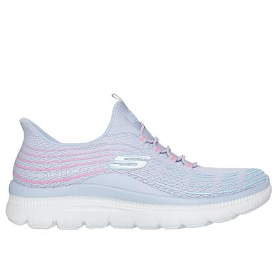 Skechers Women's Slip-ins: Summits Plus - Bright Wave Sneaker | Size 8.5 | Light Blue | Textile/Synthetic | Vegan | Machine Washable