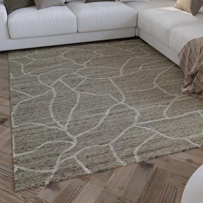 Wollteppich WECON HOME "Hamptons FORTYONE", grau (taupe), B:70cm H:15mm L:140cm, Schurwolle, Teppiche, Läufer, Schurwolle, Kurzflor, Wohnzimmer, elegant, robust, Stein Image