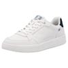 Sneaker RIEKER SPORT, Herren, Gr. 44, bunt (weiß, dunkelblau), Leder, kontrastfarbene Details, casual, Schuhe, Schnürschuh, Freizeitsneaker, Halbschuh mit dezenter Perforation
